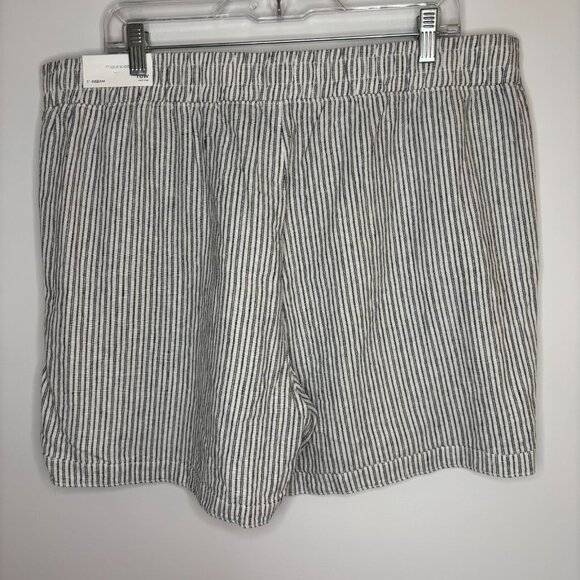 MAURICE'S NEW 5" Inseam Linen Blend Pull On Shorts Womens 18W Black White Stripe - Picture 3 of 7